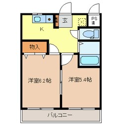 ハイツＫ-２の物件間取画像